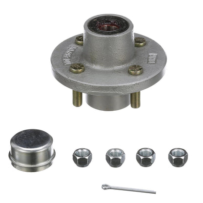 Galvanized Trailer Wheel Hub, 1in x 4 Lug