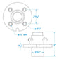Galvanized Trailer Wheel Hub, 1in x 4 Lug