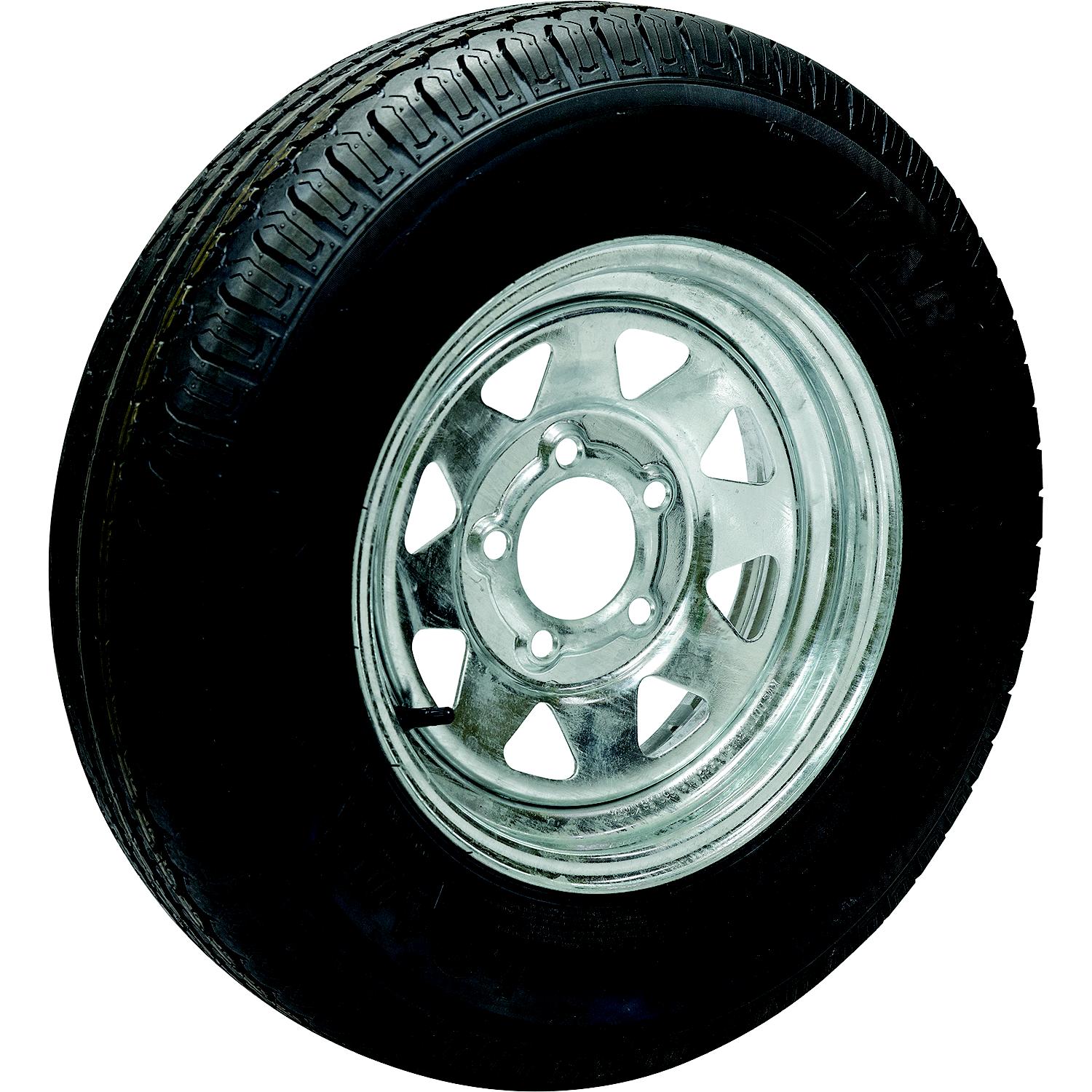 ST205/75R14C/5H KR35 14in Galvanized Spoke, 5-Lug on 4-1/2in Radial Tire & Wheel