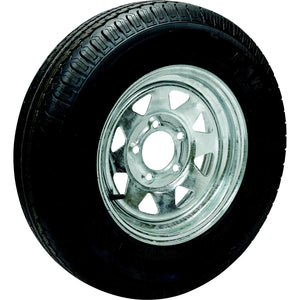 ST205/75D14C/5H KR558 14in Galvanized Spoke, 5-Lug on 4-1/2in Bias Tire & Wheel