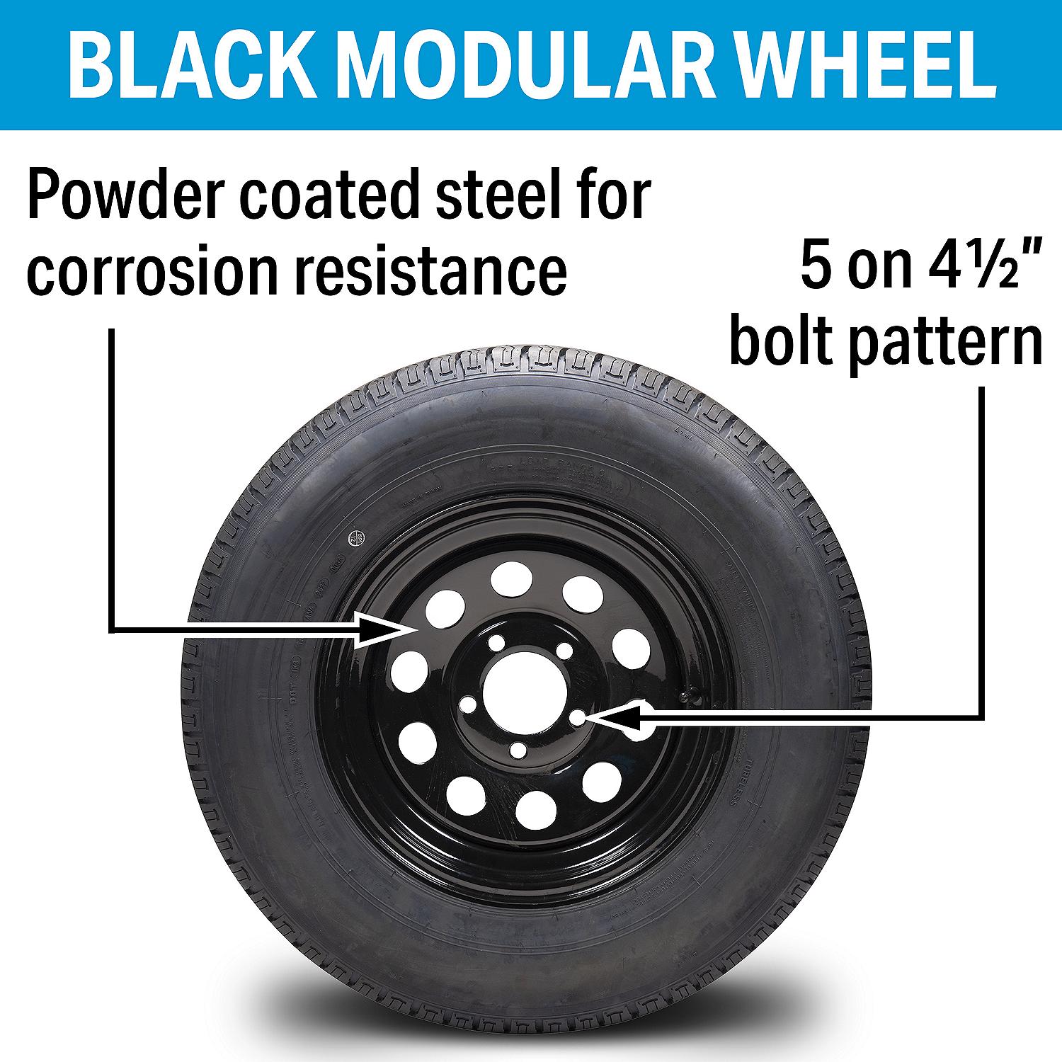 ST175/80R13C/5H KR35 13in Black Modular, 5-Lug on 4-1/2in Radial Tire & Wheel
