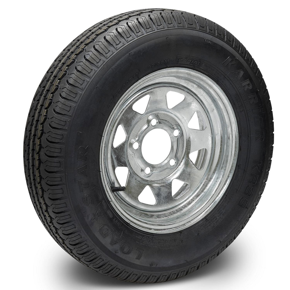 ST175/80R13C/5H KR35 13in Galvanized Spoke, 5-Lug on 4-1/2in Radial Tire & Wheel
