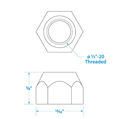 Spare Lug Nuts 1/2-20, 5/PK