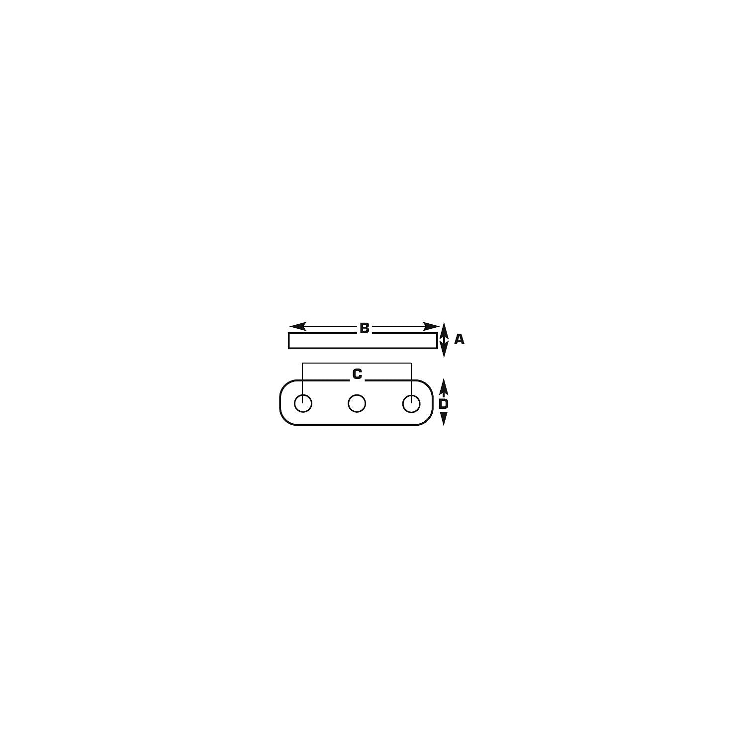 Light-Duty Axle U-Bolt Plate, 1/4in