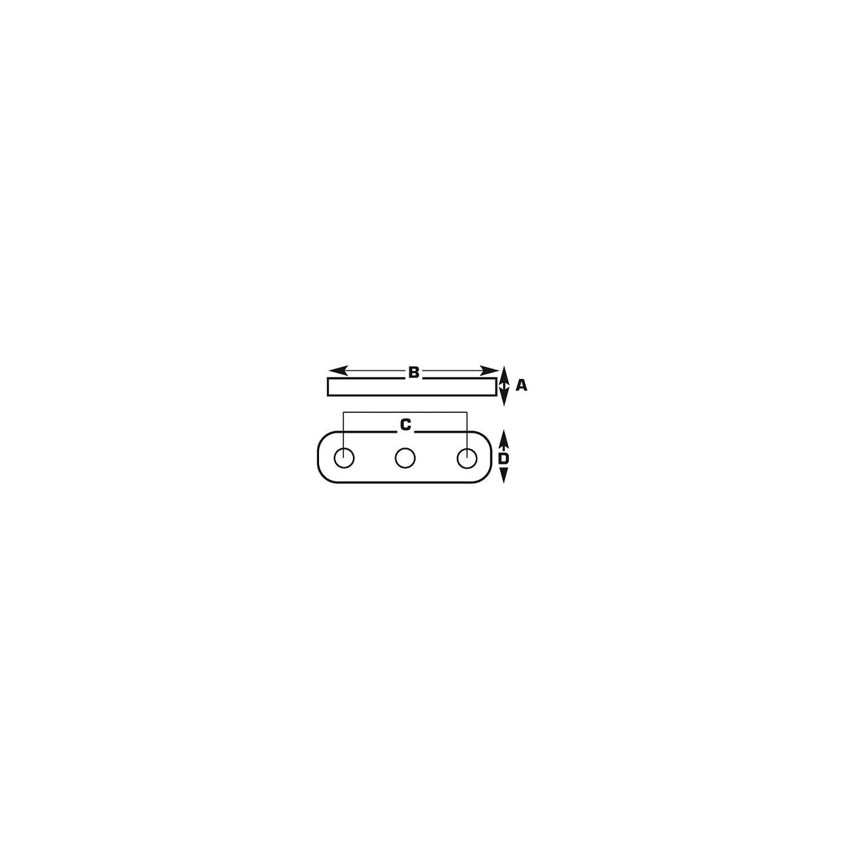 Light-Duty Axle U-Bolt Plate, 1/4in