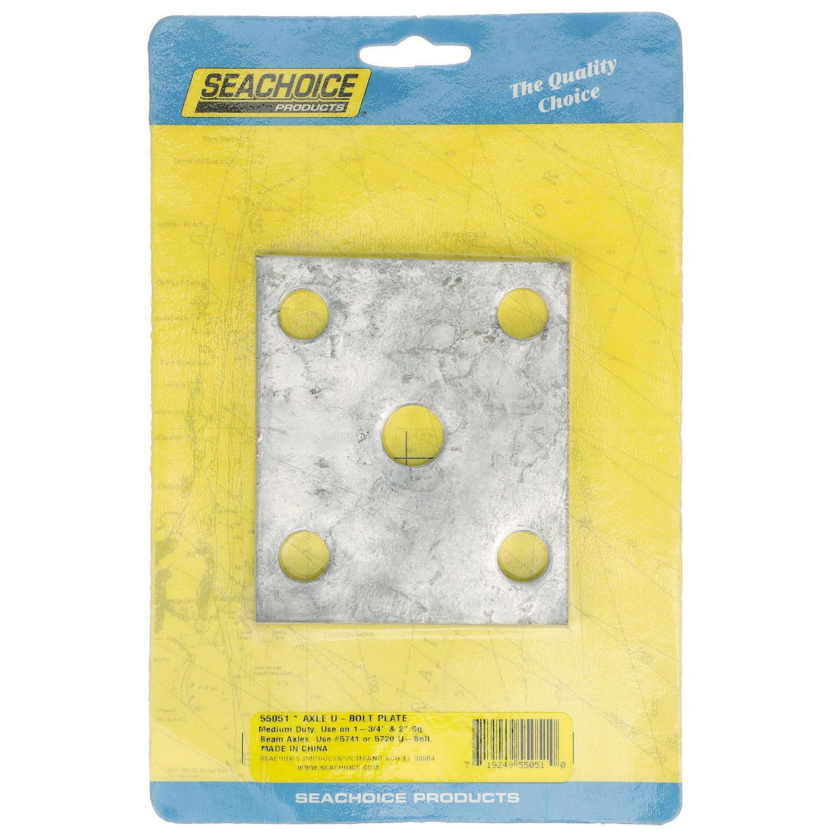 Medium Duty Axle U-Bolt Plate, 1/4in x 4in x 3-3/8in