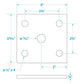Medium Duty Axle U-Bolt Plate, 1/4in x 4in x 3-3/8in