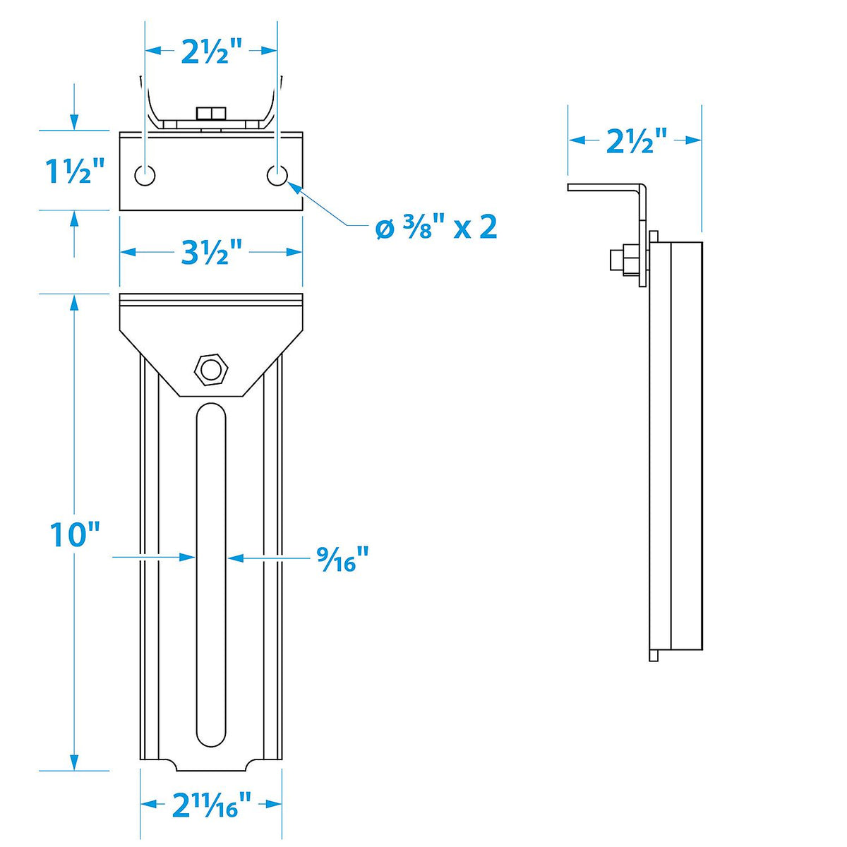 Swivel Bolster Bracket, Galvanized, 10in