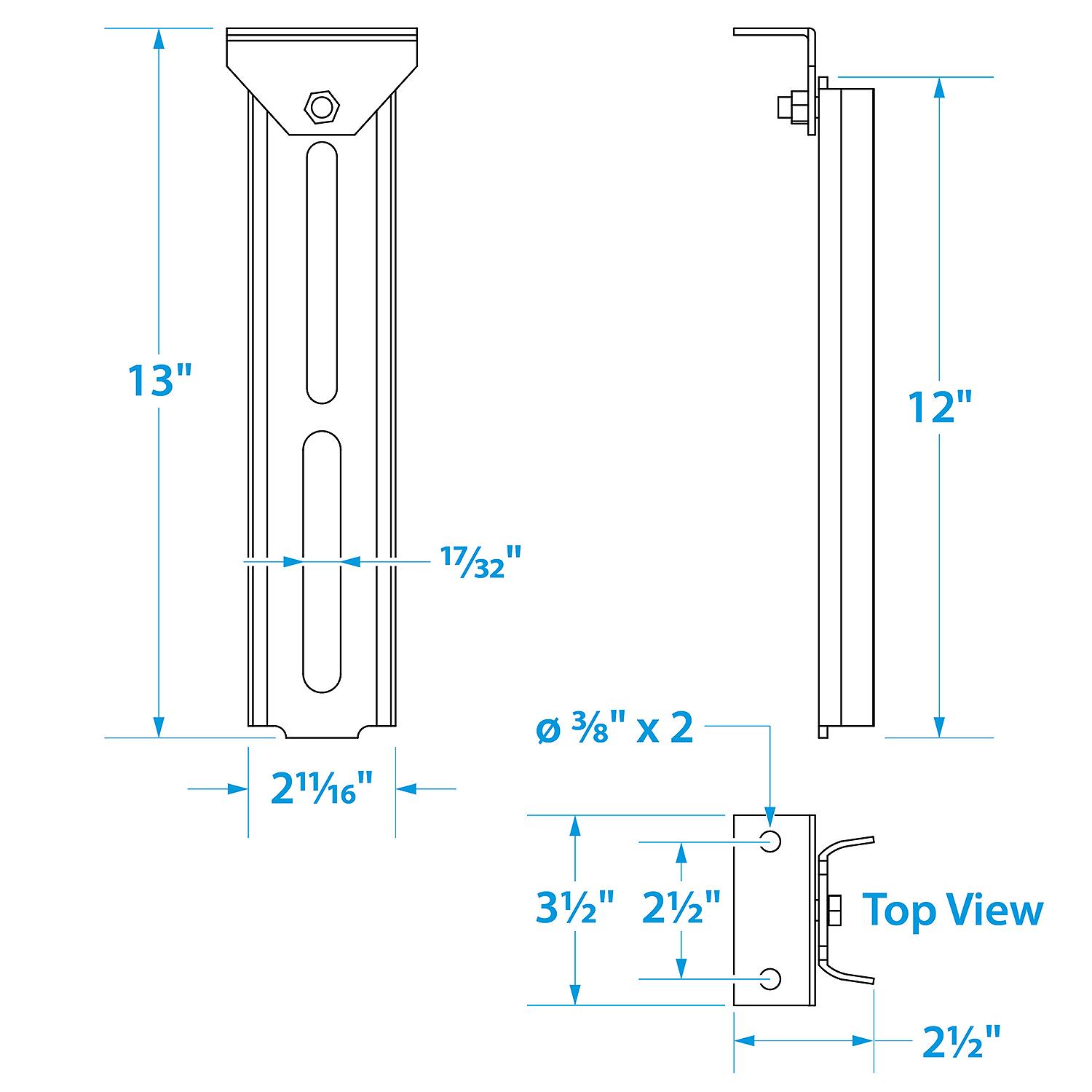 Swivel Bolster Bracket, Galvanized, 12in