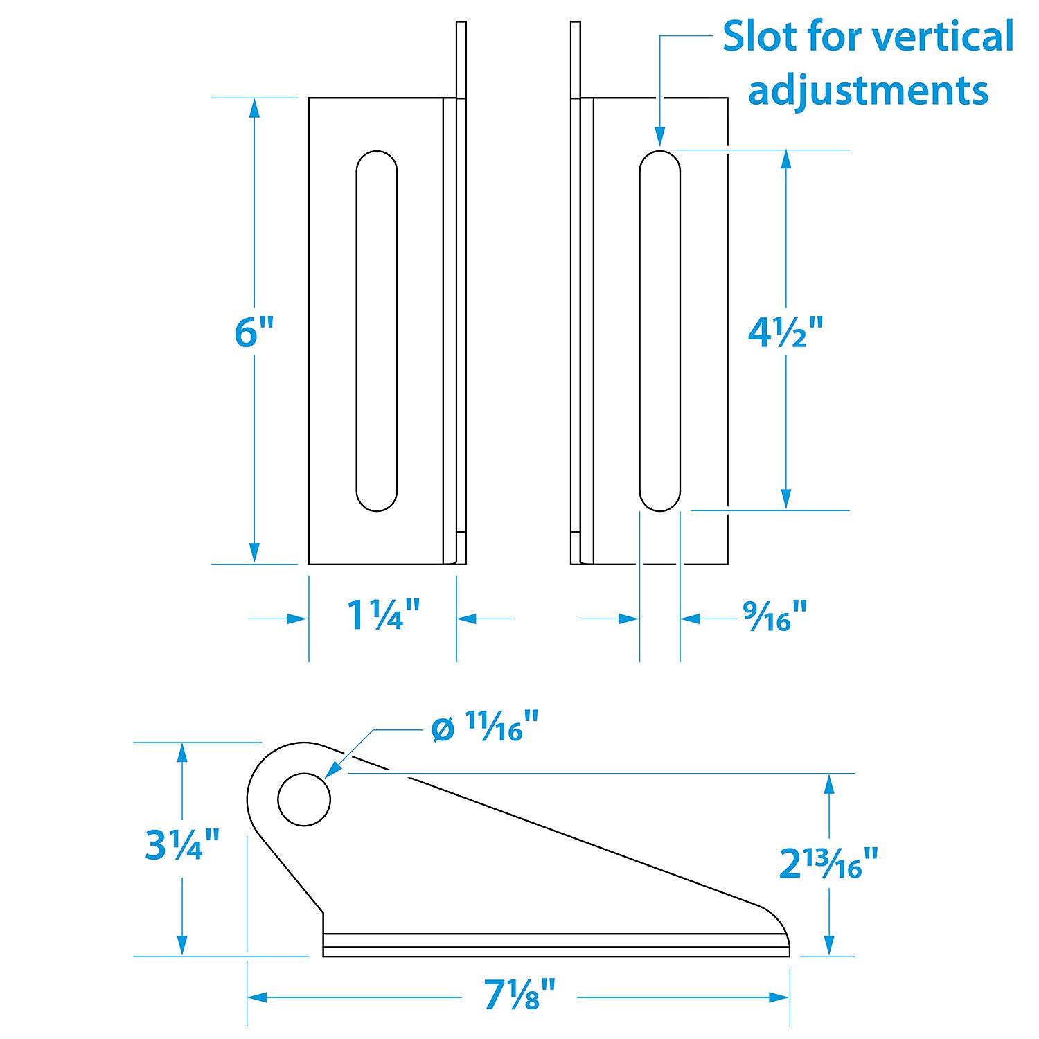 Split Keel Roller Bracket, 2/PK