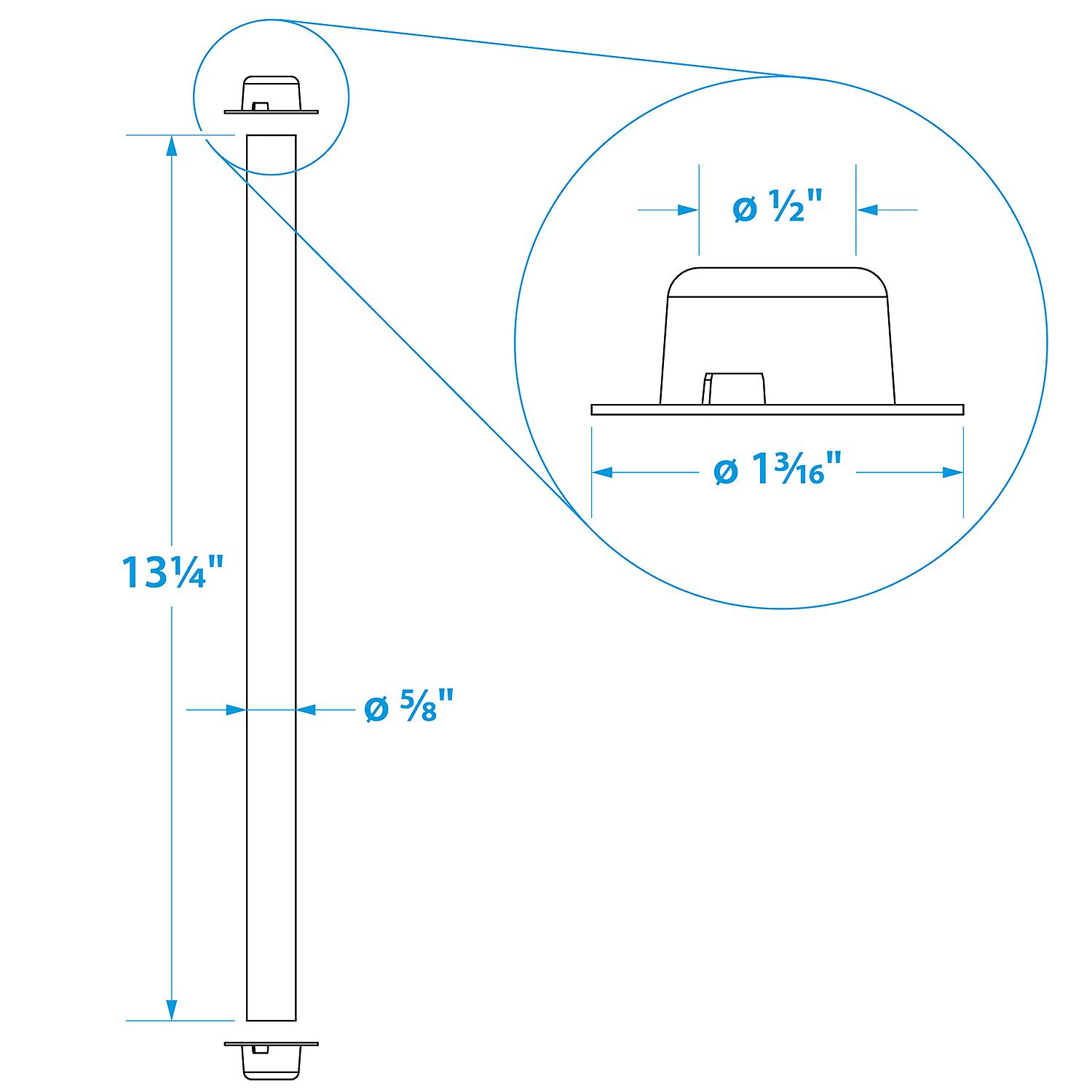 Zinc Plated Steel Roller Shaft w/ 2 Pal Nuts, 1/2in Shaft for 12in Roller