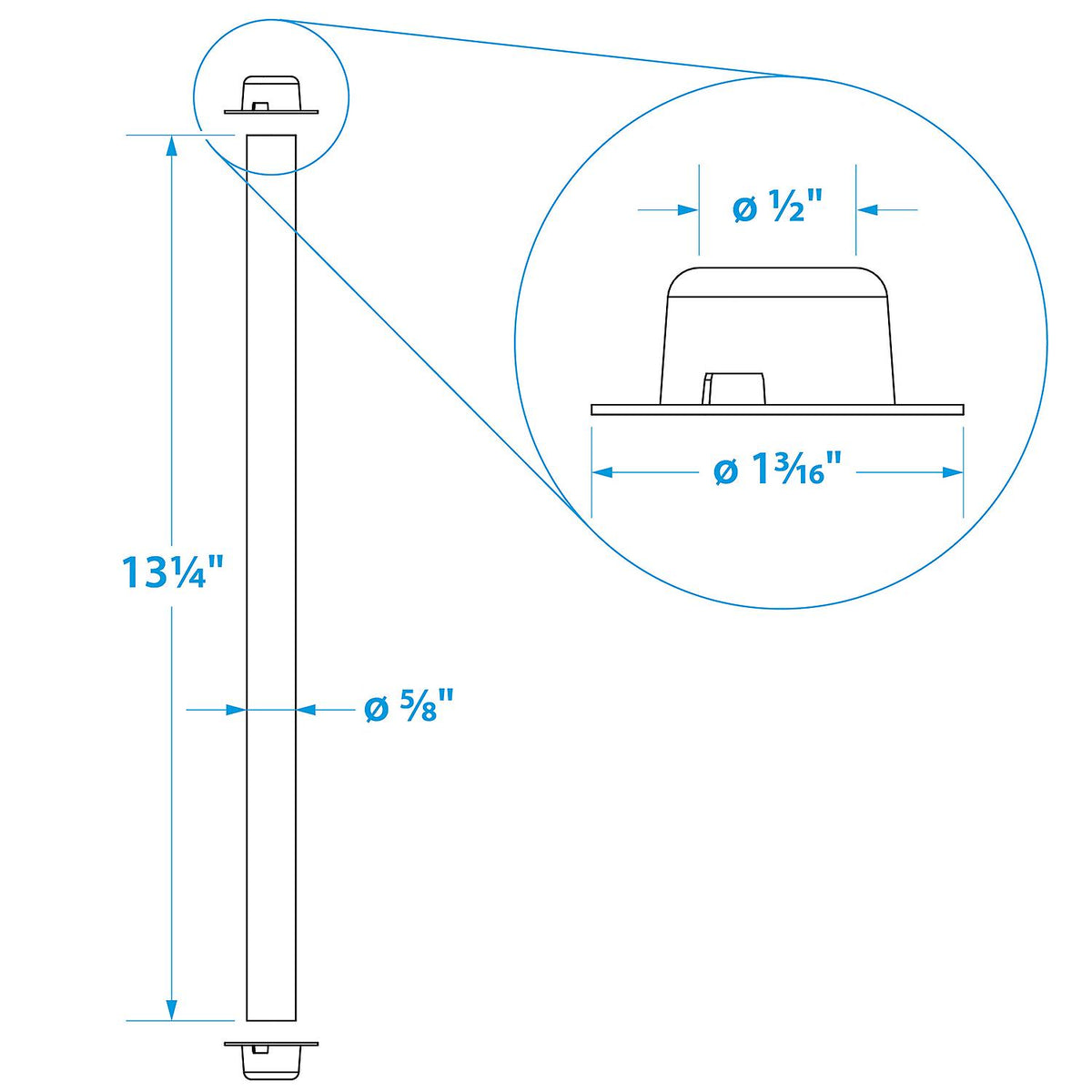 Zinc Plated Steel Roller Shaft w/ 2 Pal Nuts, 1/2in Shaft for 12in Roller