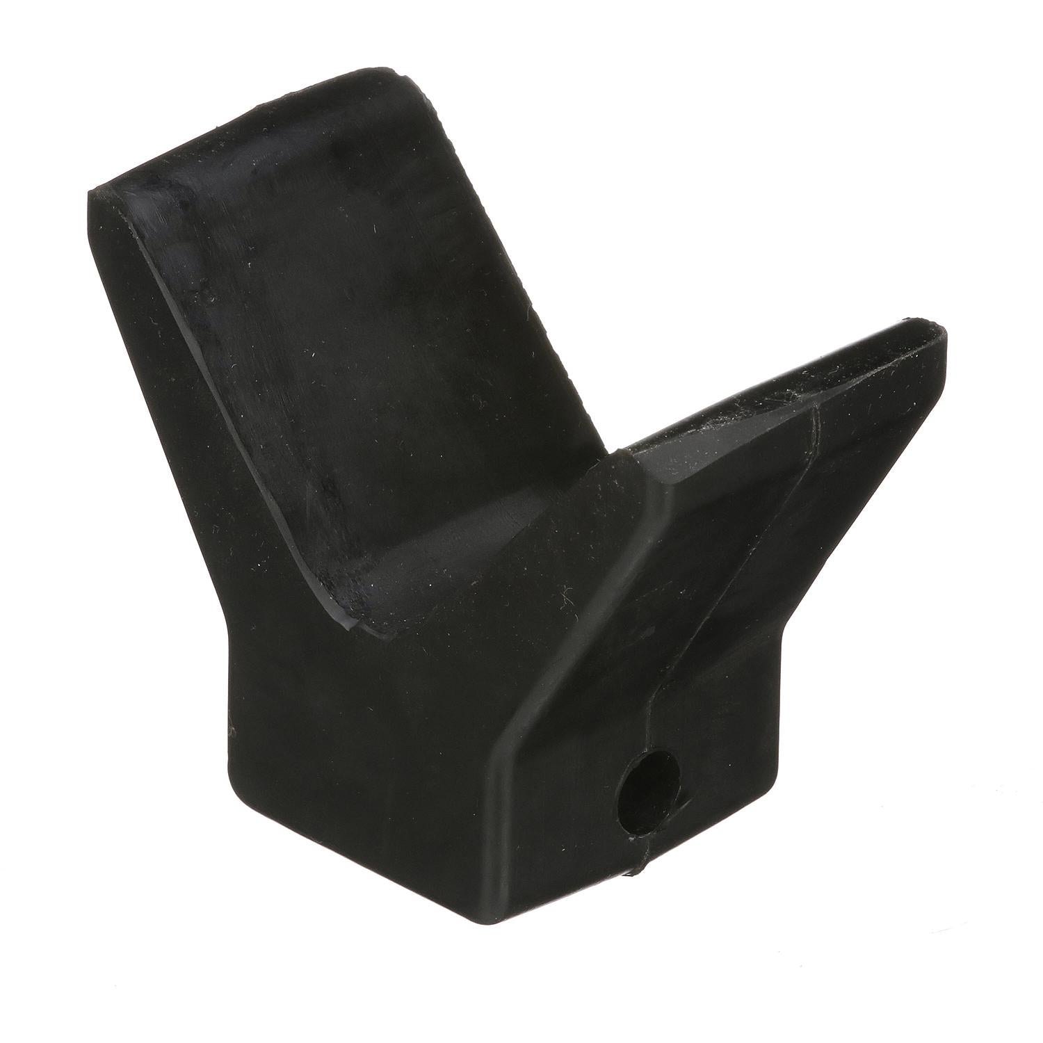 Molded Y Bow Stop, Black rubber, 3in x 3in, Bulk
