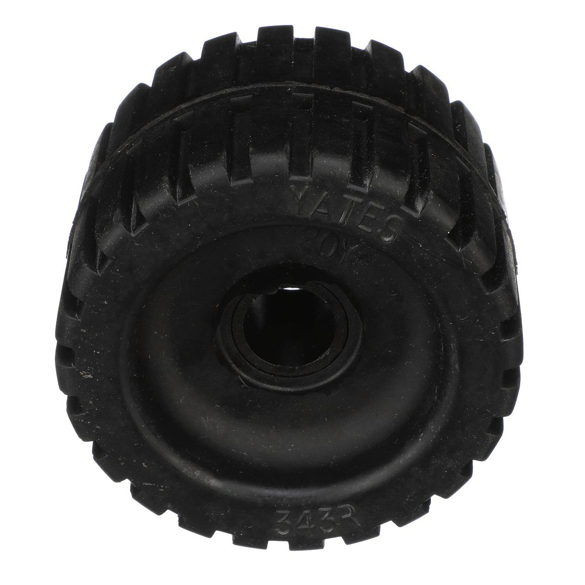 Ribbed Roller, Black Rubber, 4-3/8in x 3in
