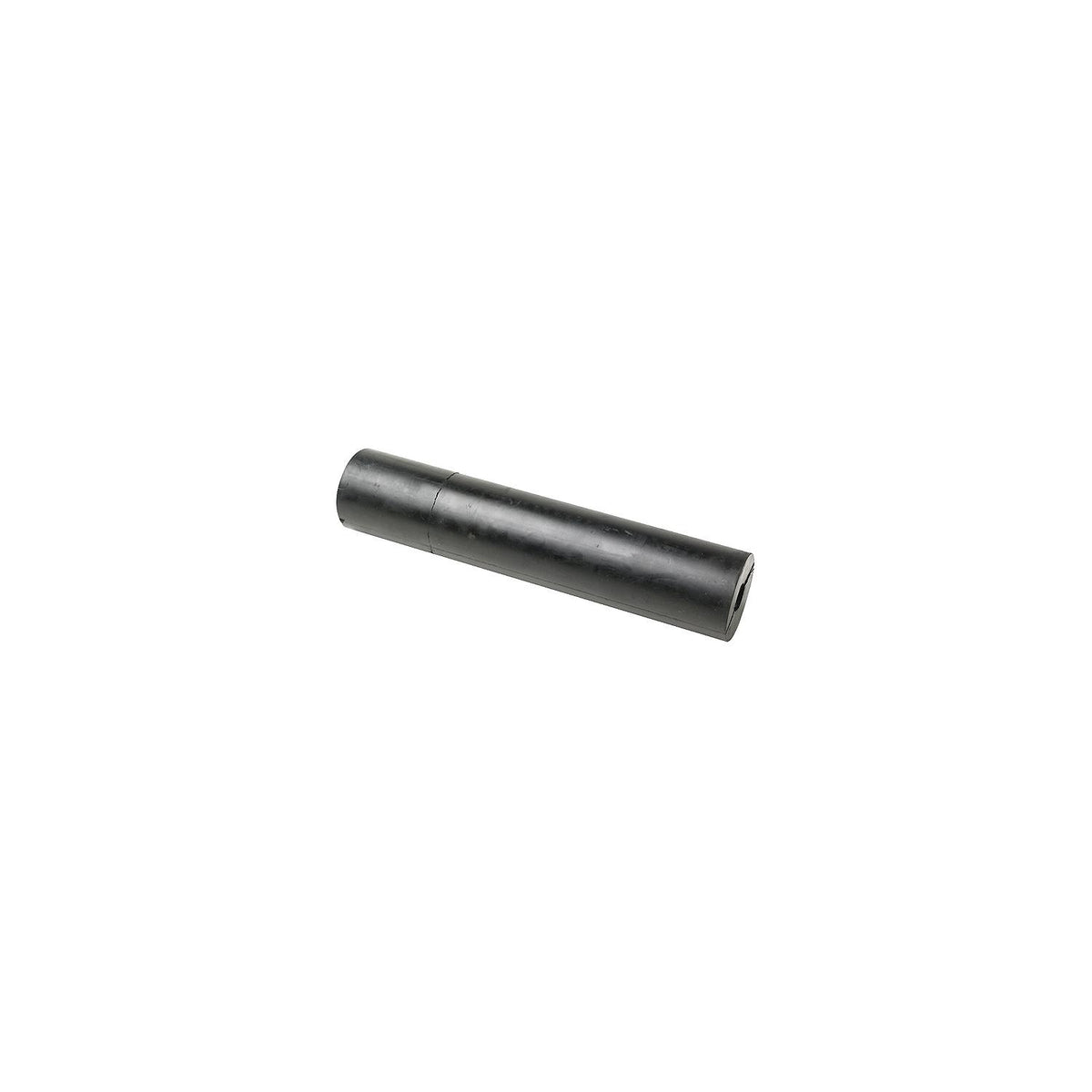 Black Rubber Straight Roller 12in x 2-1/2in w/ 5/8in ID