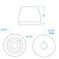 Black Rubber Side Guide End Cap 2-1/2in w/ 5/8in ID
