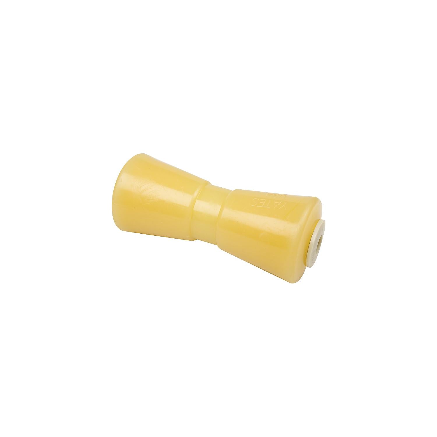 Non-Marking TP Yellow Rubber Keel Roller w/ 5/8in ID Hole, 8in