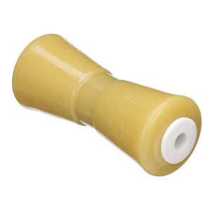 Non-Marking TP Yellow Rubber Keel Roller w/ 5/8in ID Hole, 10in
