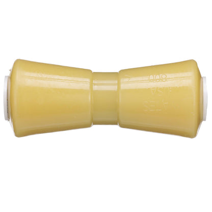 Non-Marking TP Yellow Rubber Keel Roller w/ 5/8in ID Hole, 12in