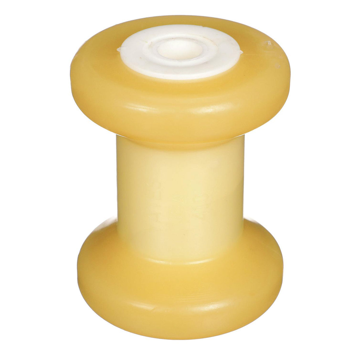 Spool Roller, Non-Marking TP Yellow Rubber, 4in w/ 1/2in Hole