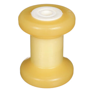 Spool Roller, Non-Marking TP Yellow Rubber, 4in w/ 1/2in Hole