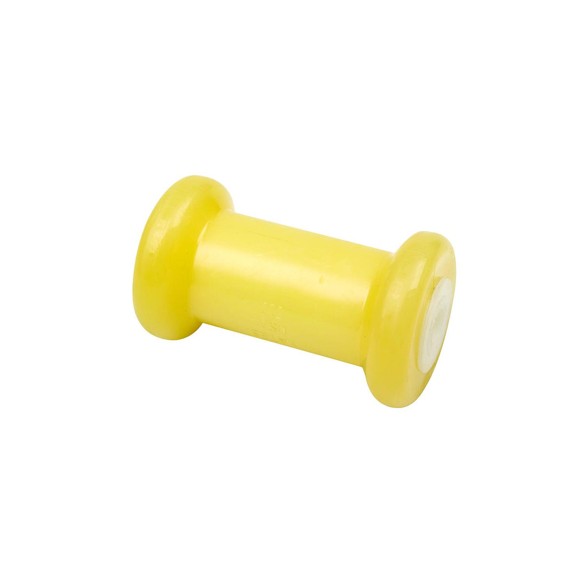Spool Roller, Non-Marking TP Yellow Rubber, 4in w/ 1/2in Hole
