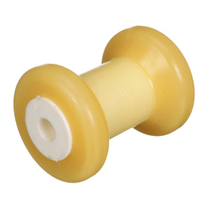 Spool Roller, Non-Marking TP Yellow Rubber, 4in w/ 5/8in Hole