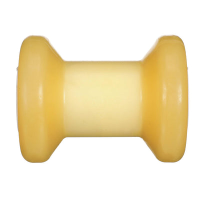 Spool Roller, Non-Marking TP Yellow Rubber, 5in w/ 1/2in Hole