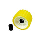 Non-Marking TP Yellow Rubber Ribbed Roller 5in D x 3in W w/ 1-1/8in ID Hole