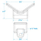 Non-Marking TP Yellow Rubber V-Bow Stop 3in x 1/2in