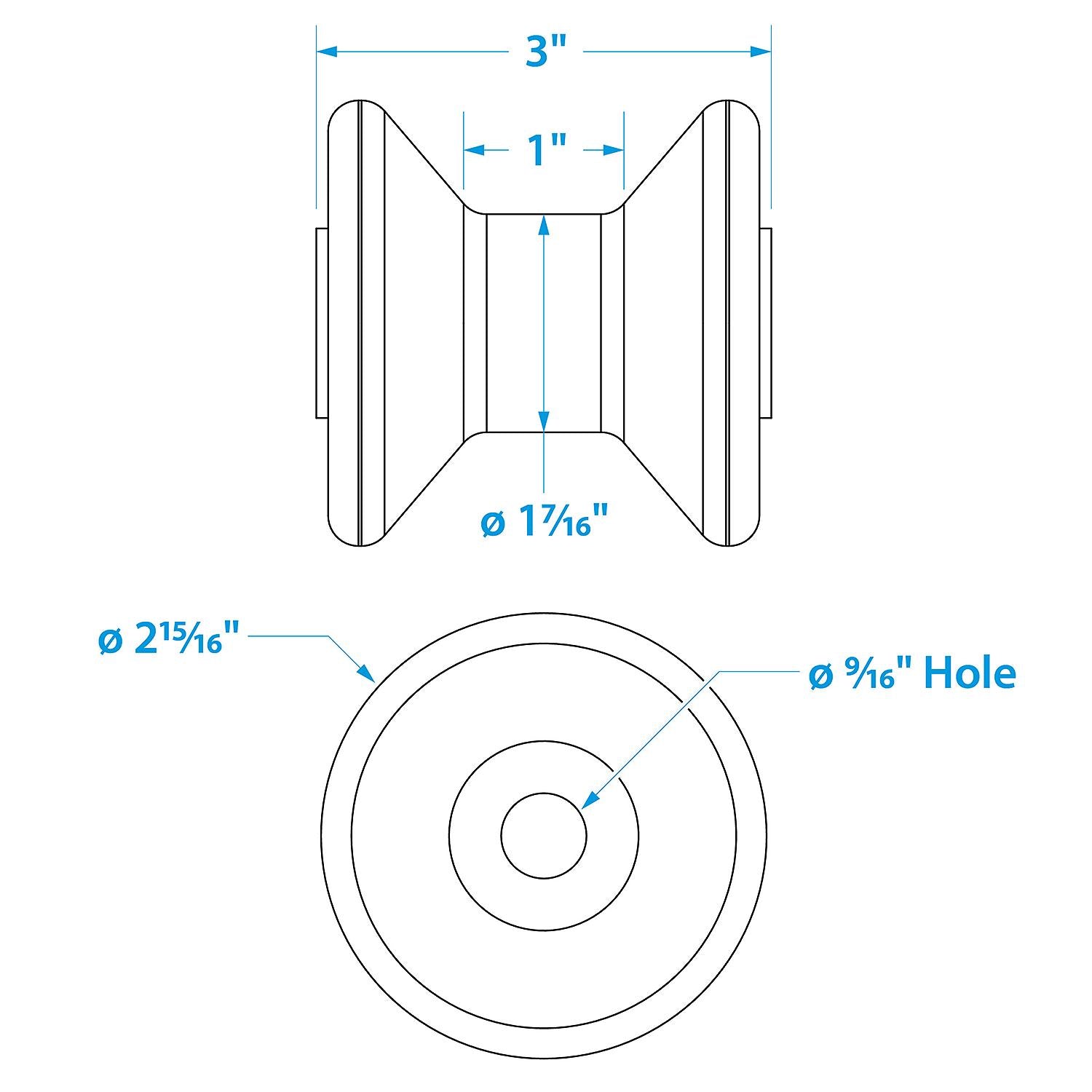Non-Marking TP Yellow Rubber V-Bow Stop w/ 1/2in ID