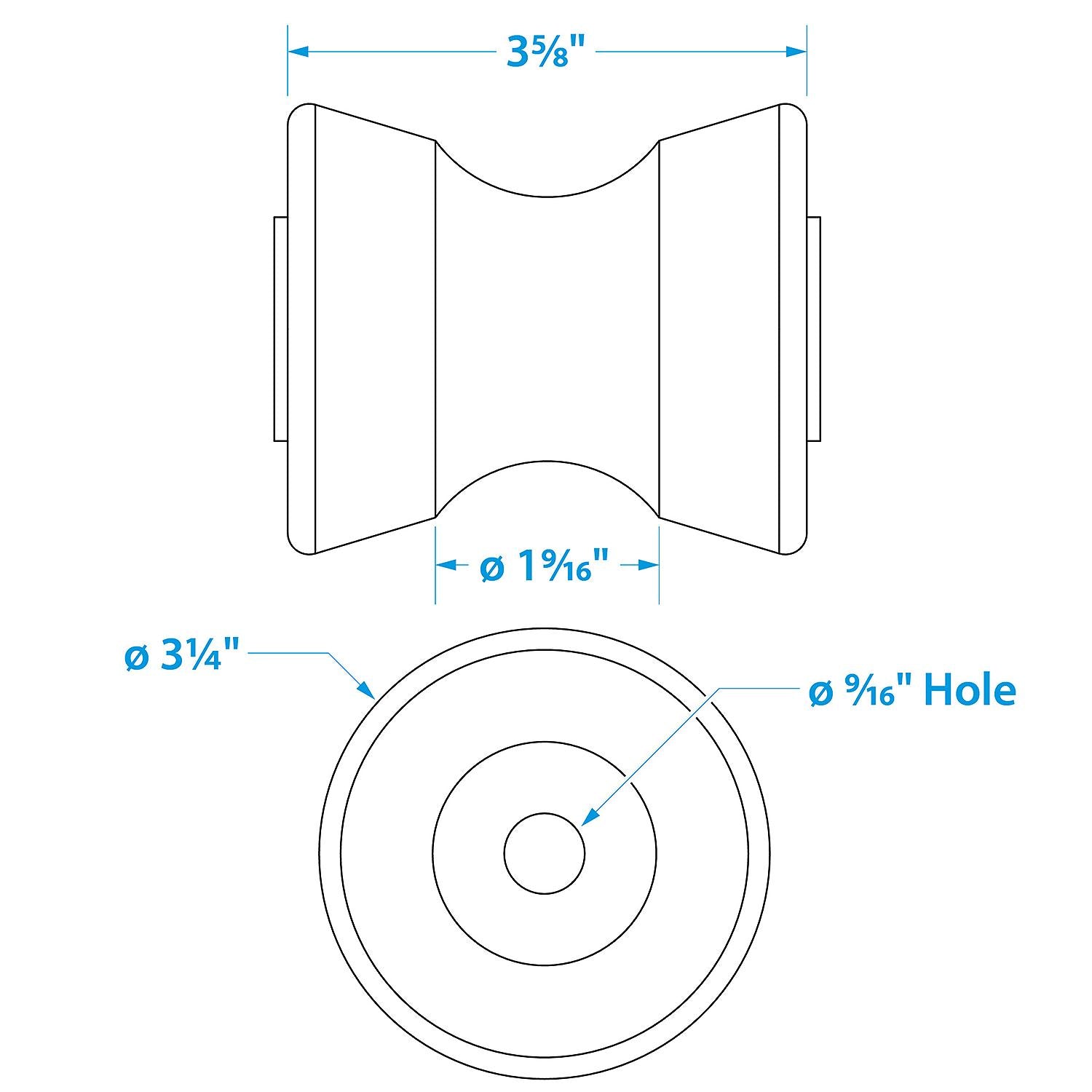 Non-Marking TP Yellow Rubber V-Bow Stop w/ 1/2in ID