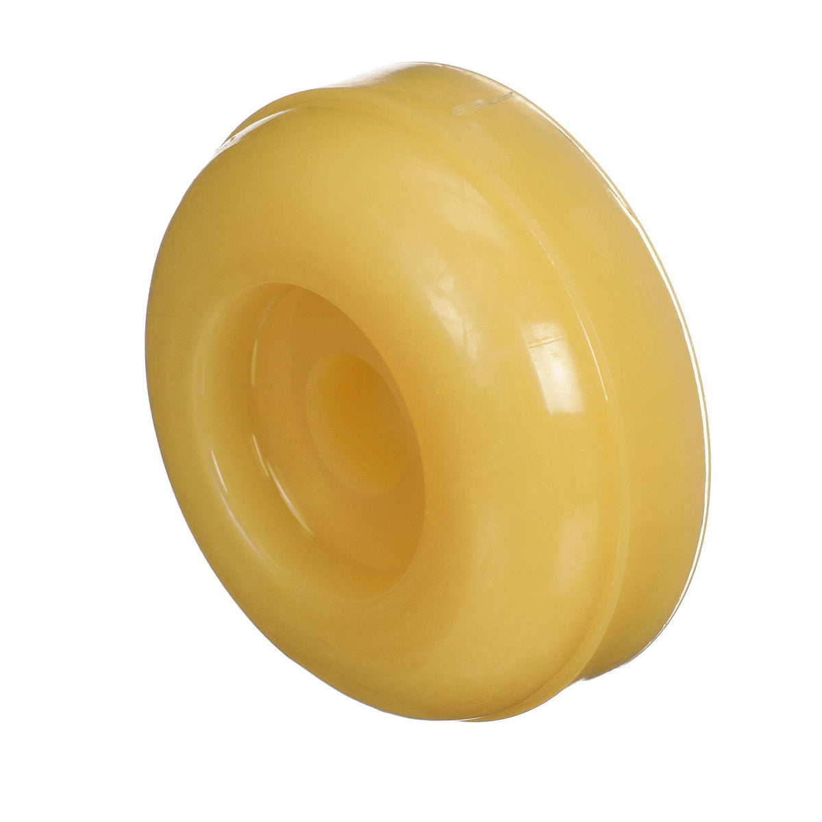 Non-Marking TP Yellow Rubber Roller End Cap 3-1/2in w/ 1-1/4in ID Hole