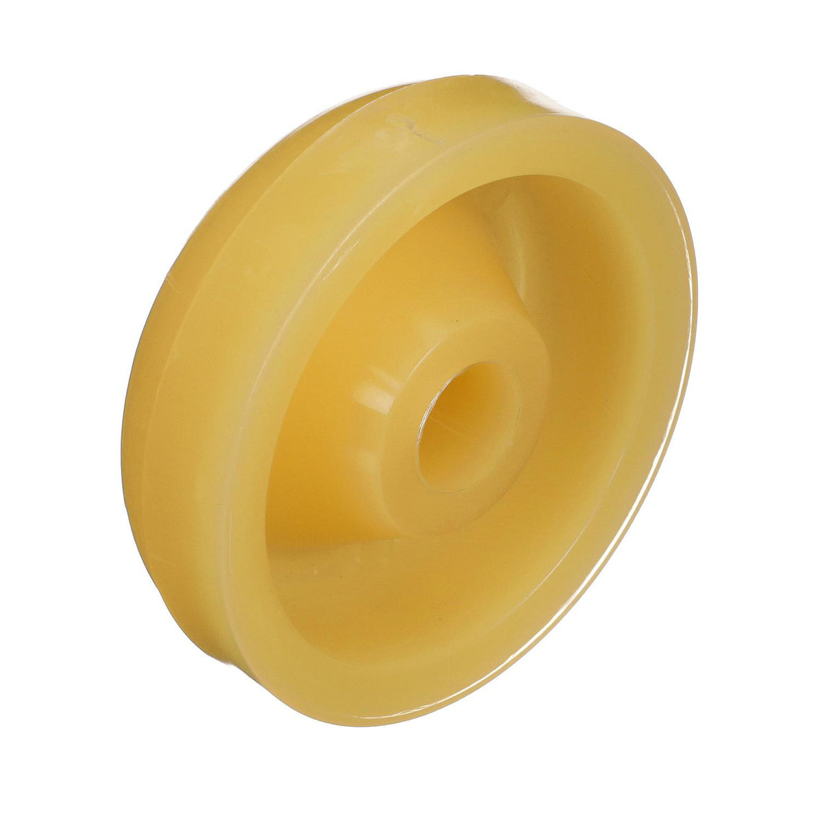 Non-Marking TP Yellow Rubber Roller End Cap 3-1/2in w/ 1-1/4in ID Hole