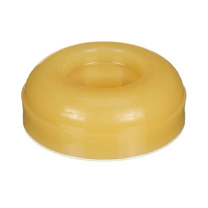 Non-Marking TP Yellow Rubber Roller End Cap 3-1/2in w/ 1-1/4in ID Hole
