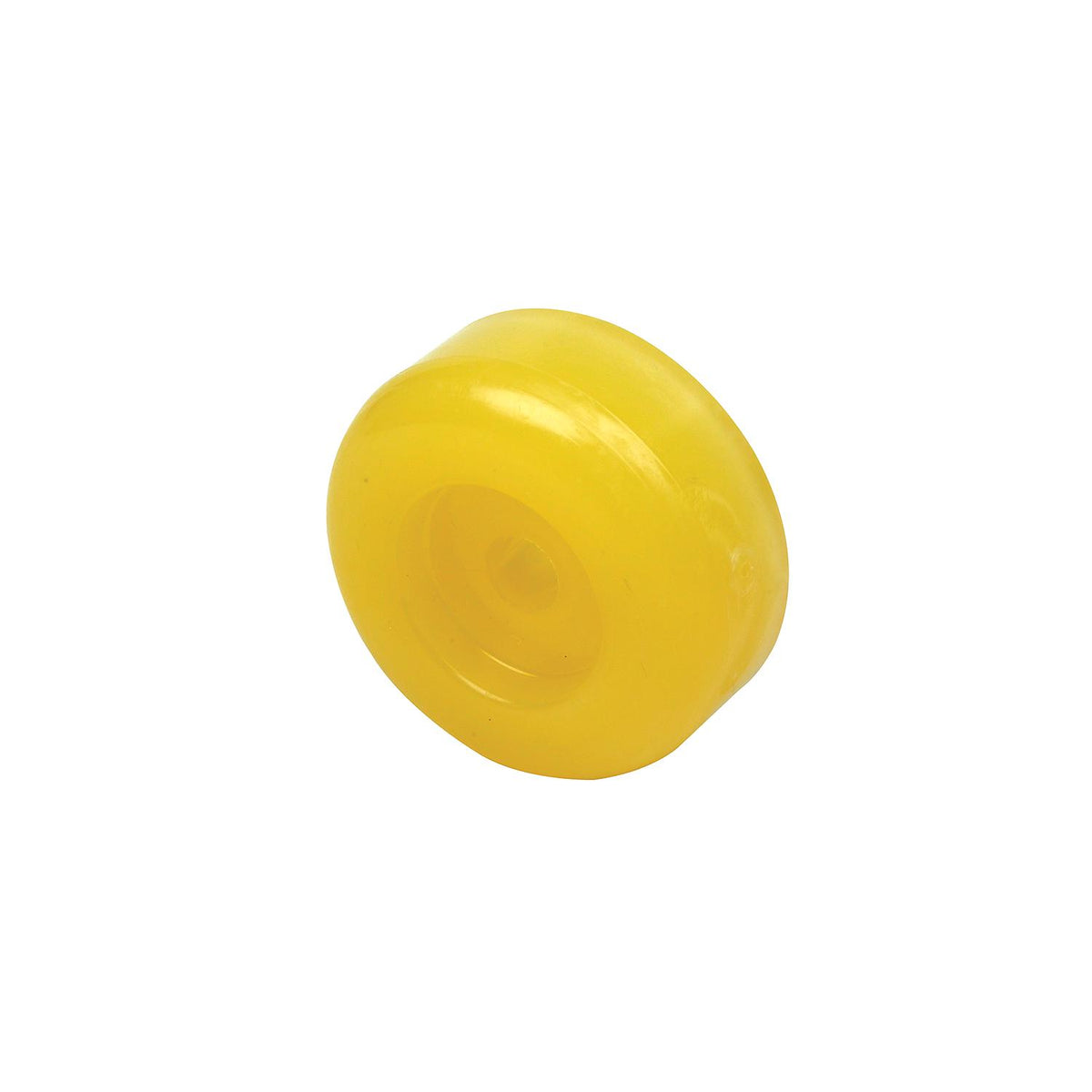 Non-Marking TP Yellow Rubber Roller End Cap 3-1/2in w/ 1-1/4in ID Hole