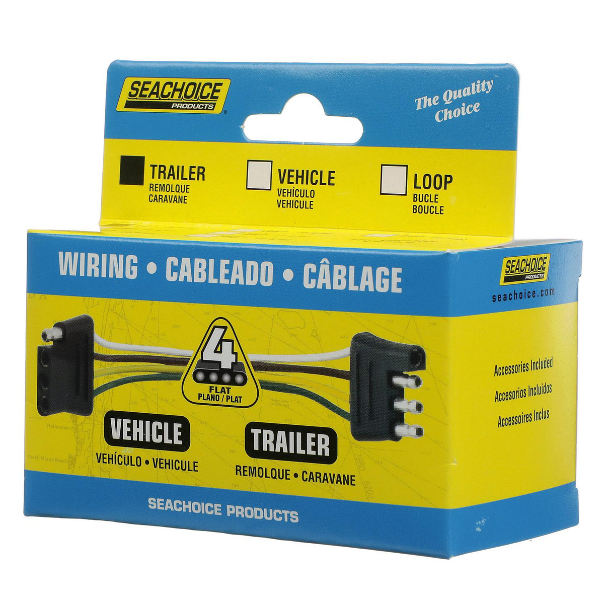4-Way Flat Connector 12in, Trailer Side