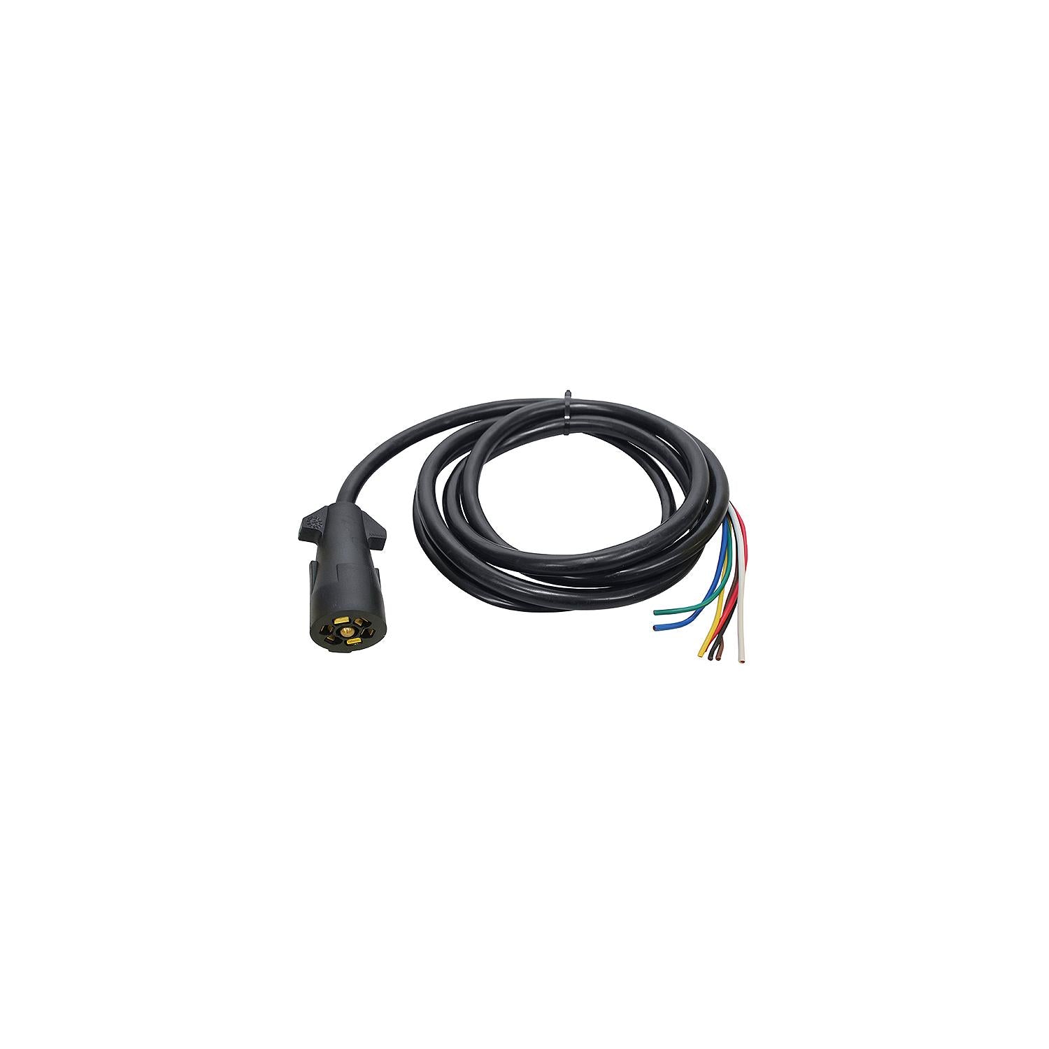 7-Way Trailer Wiring 8ft Cable w/ 7-Way Molded Connector