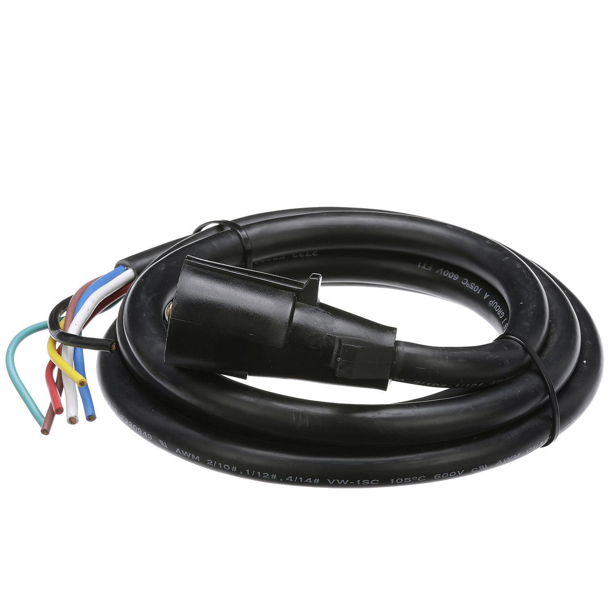 7-Way Trailer Wiring 8ft Cable w/ 7-Way Molded Connector