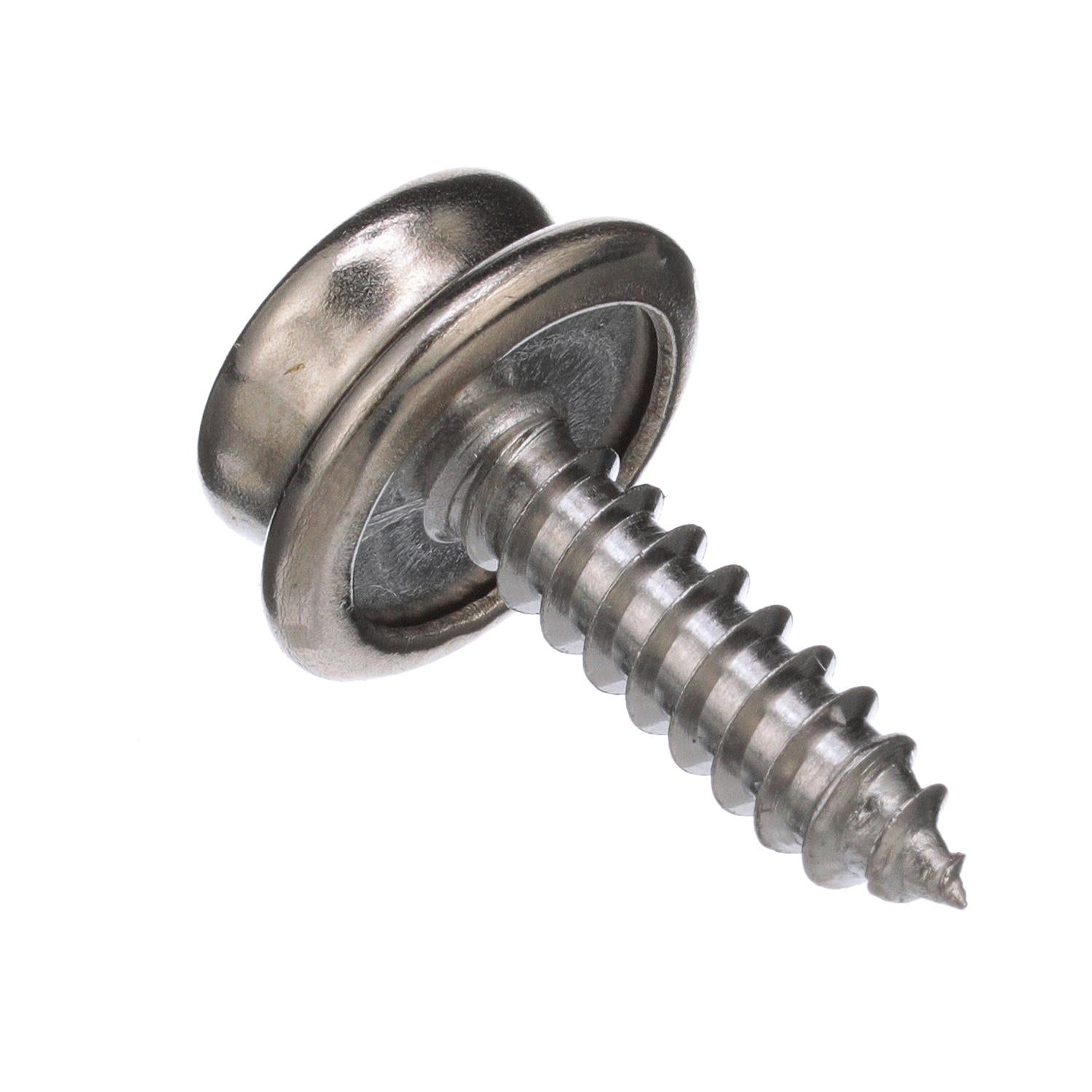 Stainless Steel Button Stud w/ Tapping Screw, #8 x 5/8in, 40/PK
