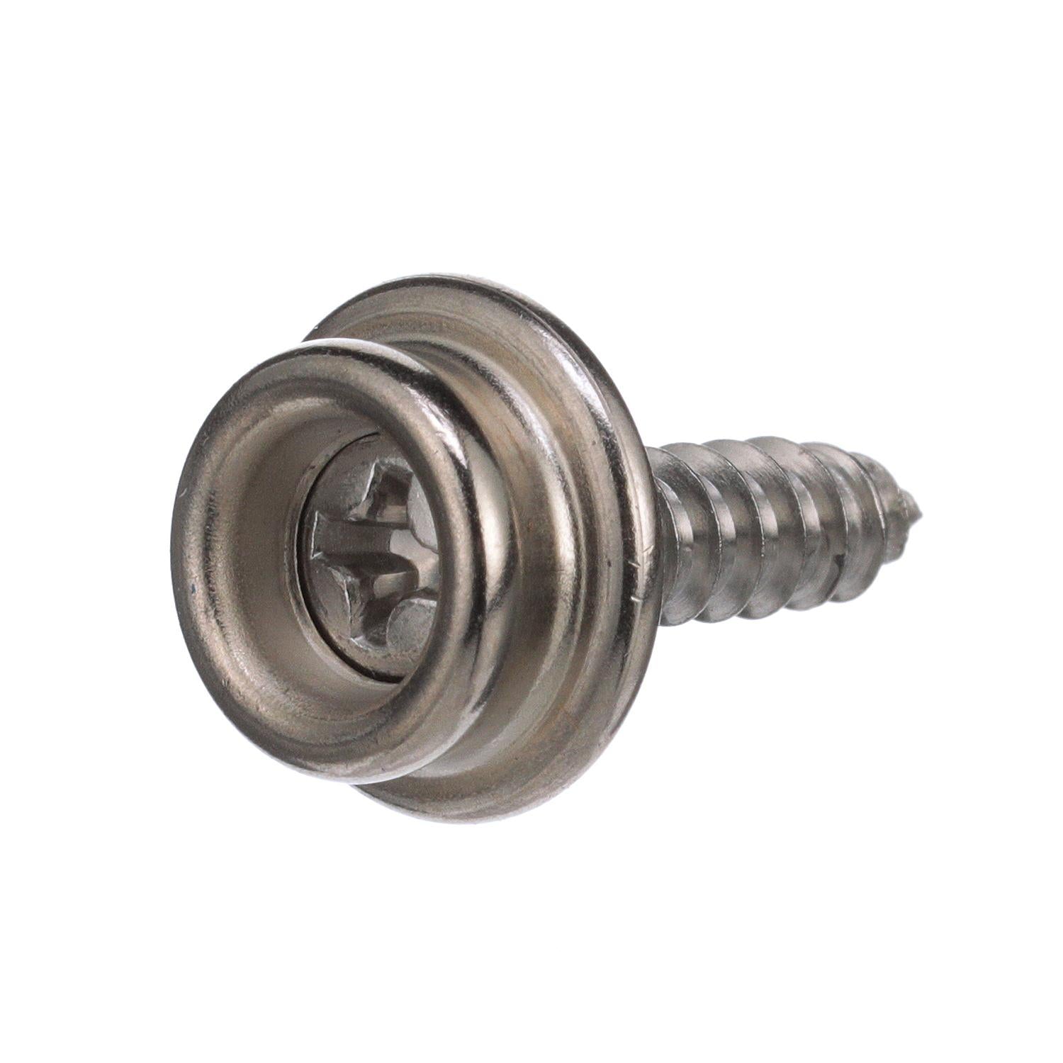 Stainless Steel Button Stud w/ Tapping Screw, #8 x 5/8in, 40/PK