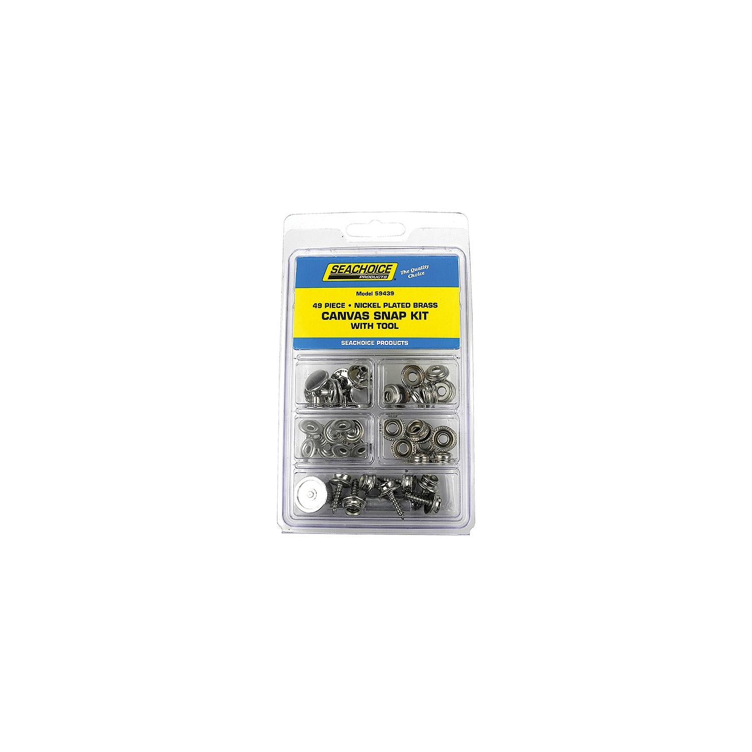 Nickel Plated Brass Canvas Snap Kit w/ Tool - 48 Piece