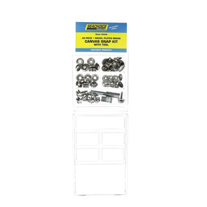 Nickel Plated Brass Canvas Snap Kit w/ Tool - 48 Piece