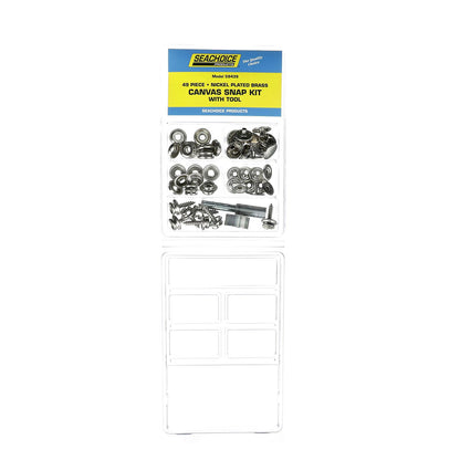 Nickel Plated Brass Canvas Snap Kit w/ Tool - 48 Piece