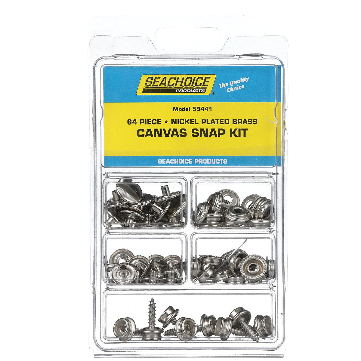 Nickel Plated Brass Canvas Snap Kit - 64 Piece