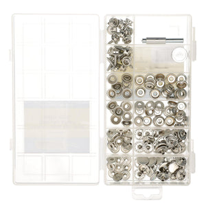 Nickel Plated Brass Canvas Snap Kit w/ Tool - 144 Piece