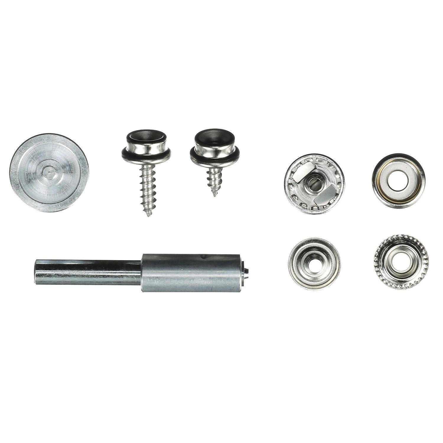 Nickel Plated Brass Canvas Snap Kit w/ Tool - 144 Piece