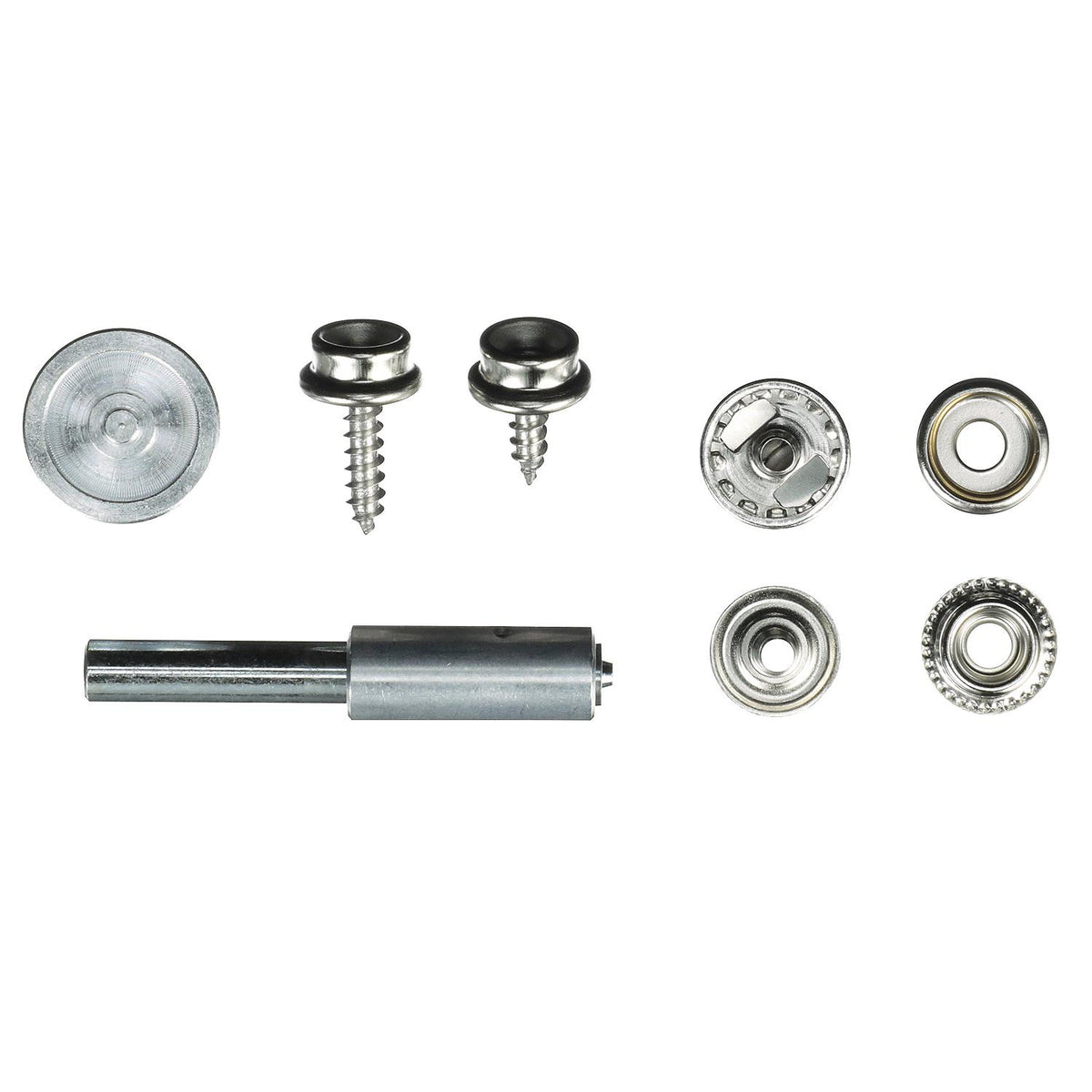 Nickel Plated Brass Canvas Snap Kit w/ Tool - 144 Piece