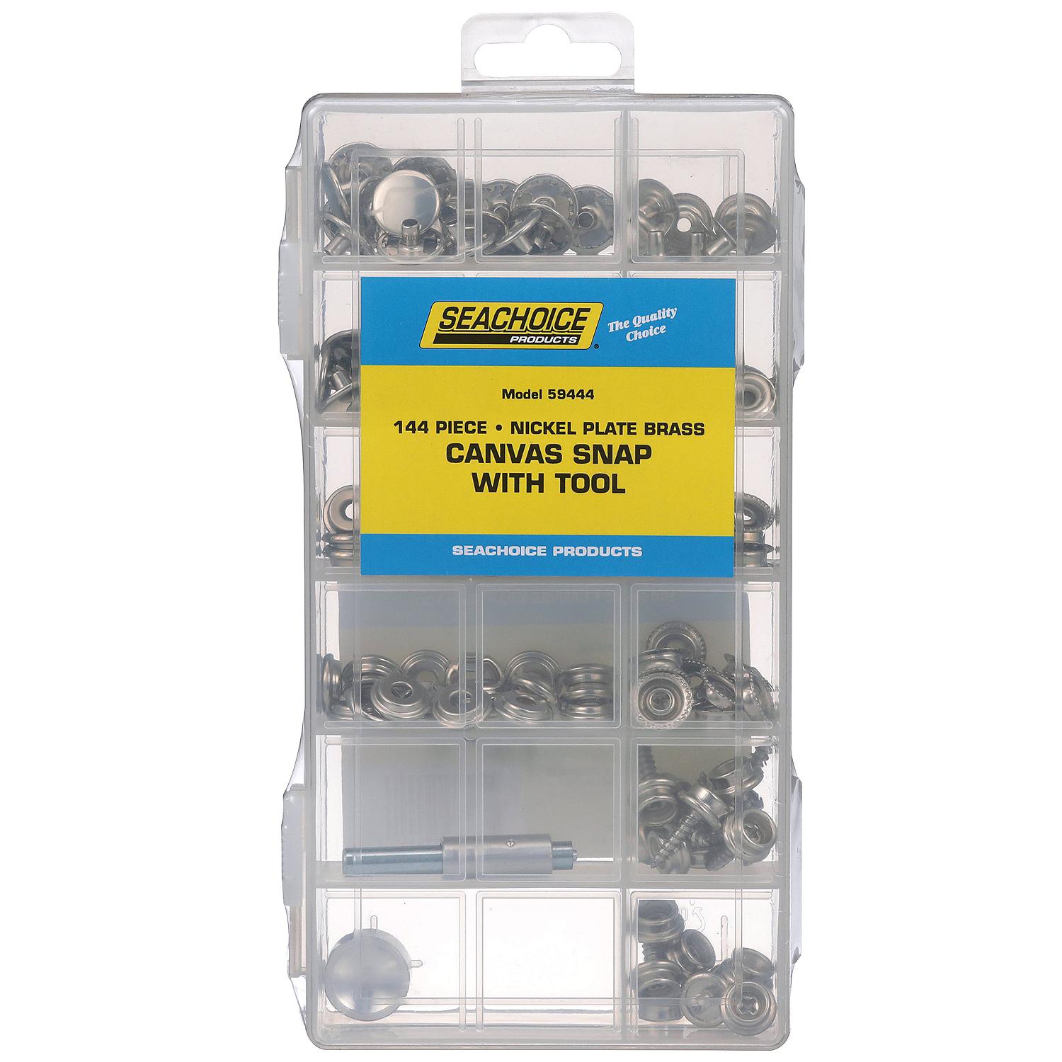 Nickel Plated Brass Canvas Snap Kit w/ Tool - 144 Piece