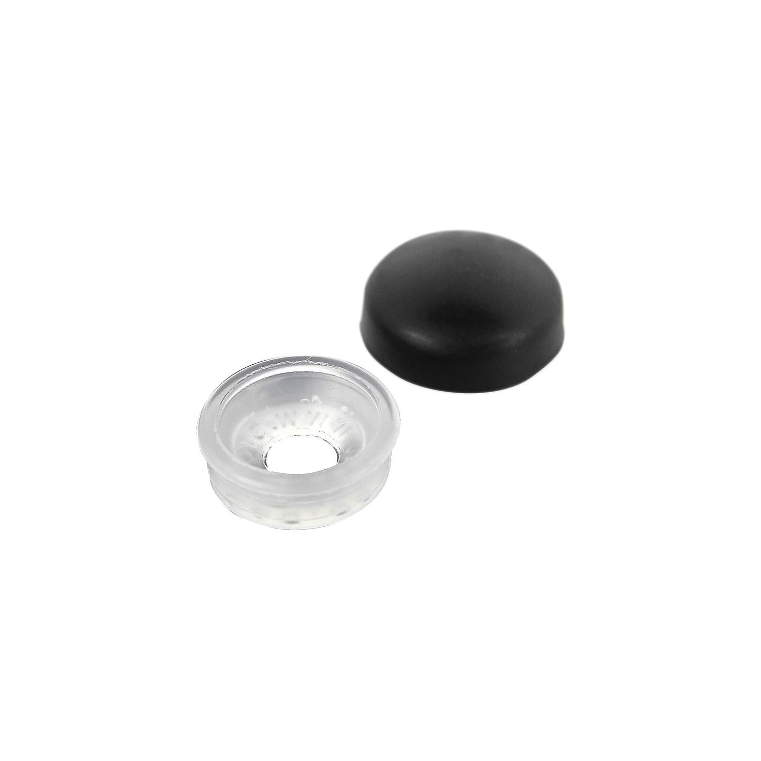 Screw Caps, Black, Fits #6 & #8, 6/PK